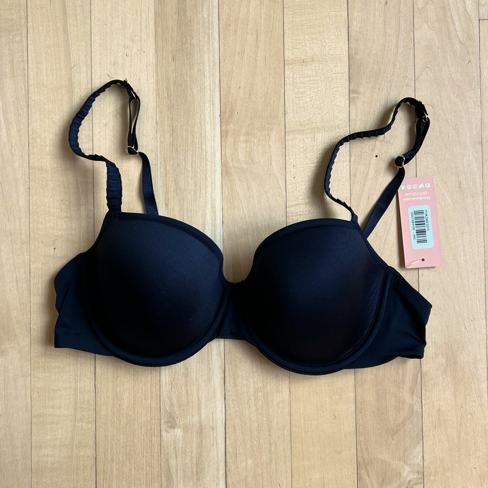 ThirdLove 24/7 Classic T-Shirt Bra Black Size 34C